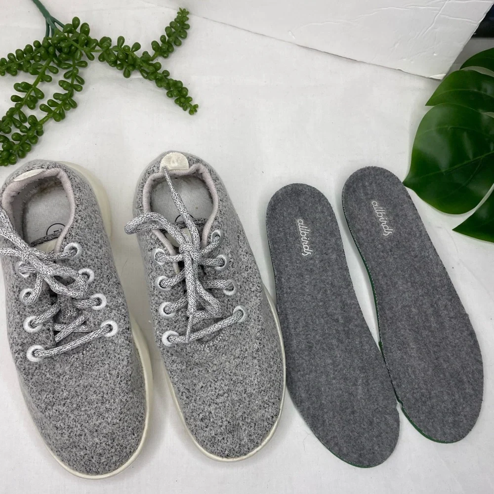 Allbirds wool runners Light dapple grey cream sole womens Tennis Shoe Sz 7. - Picture 4 of 11